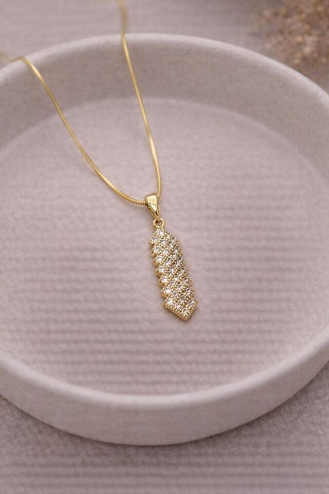 Xuping Gold Zirkon Taşlı Geometrik Kolye Ucu